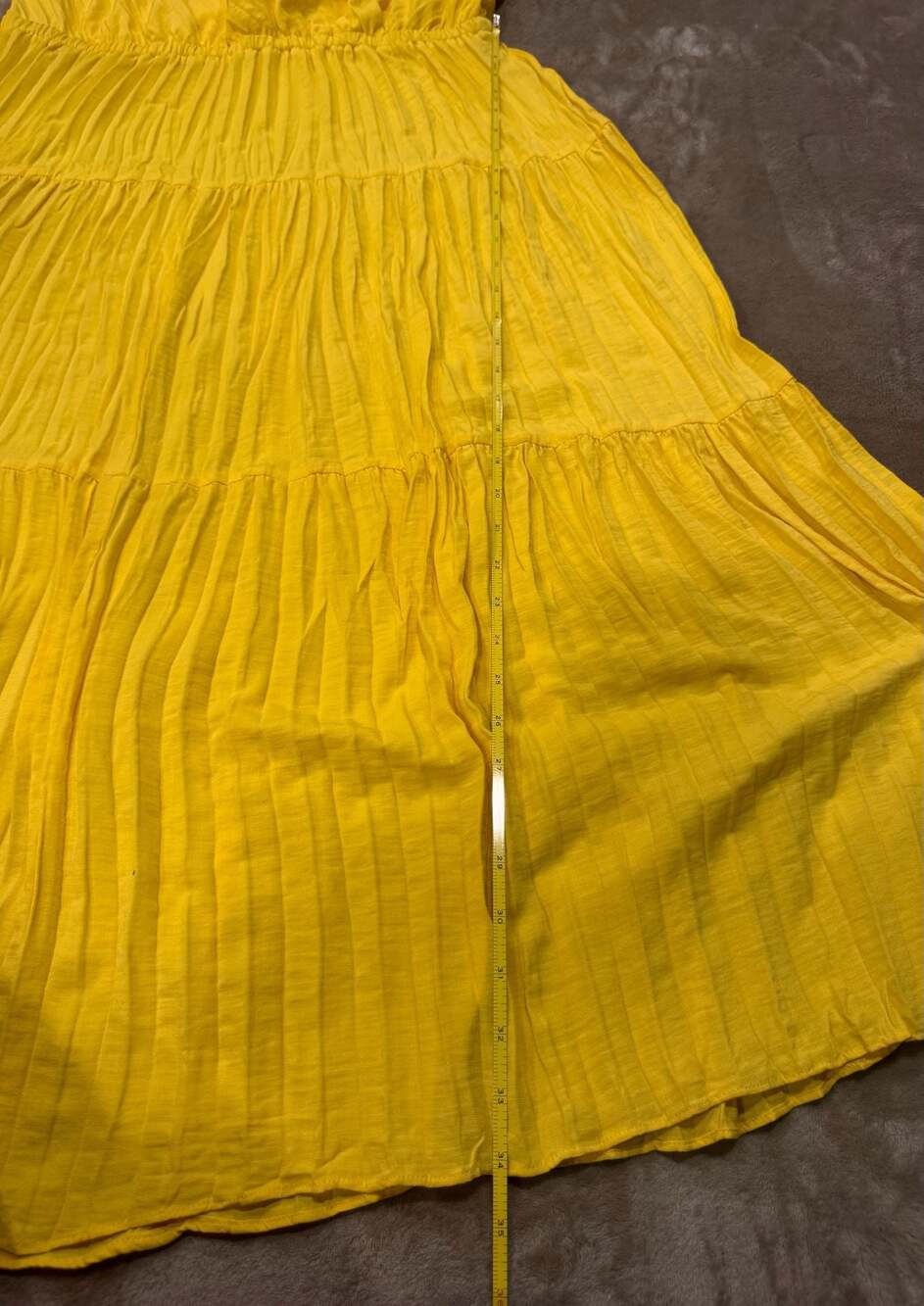 Simply Vera Vera Wang Yellow Pleated Maxi Dress - Picture 9 of 9
